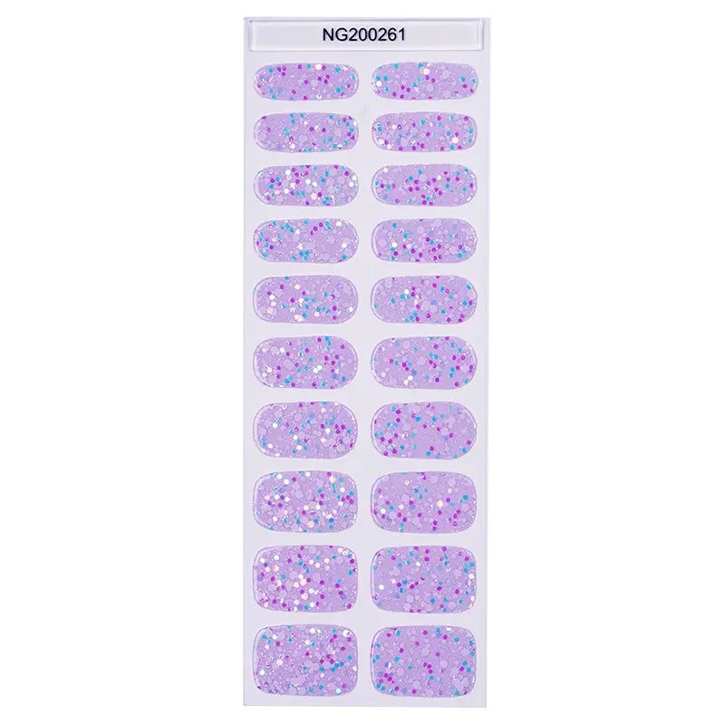Glow-in-the-Dark Gel Available For Purple Confetti — Semi-Cured Gel Nail Wraps