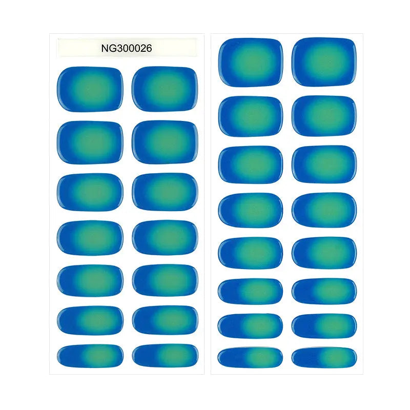 Green Ombre Stickers — Semi-Cured Gel Nail Wraps