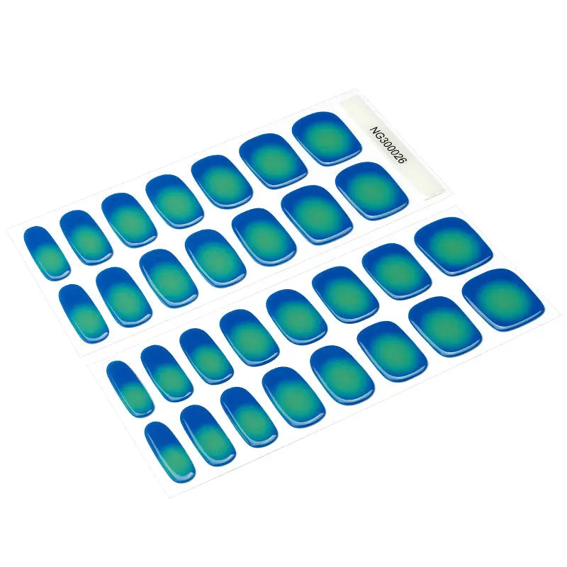 Green Ombre Stickers — Semi-Cured Gel Nail Wraps