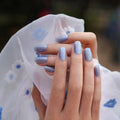 Builder Stickers Gel Bulk Order Blue Cat Eye Manicure — Semi-Cured Gel Nail Wraps