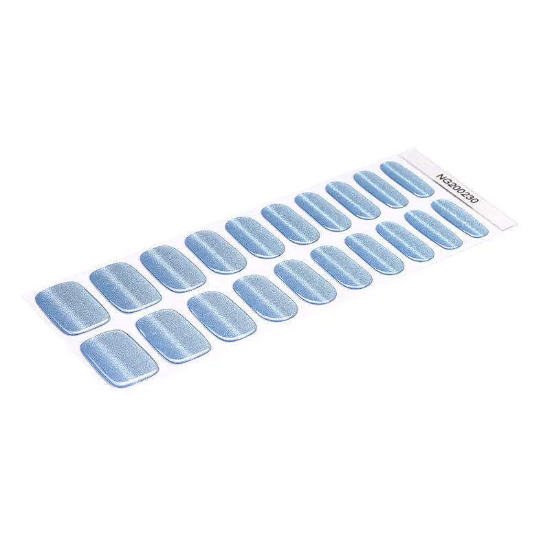 Builder Stickers Gel Bulk Order Blue Cat Eye Manicure — Semi-Cured Gel Nail Wraps