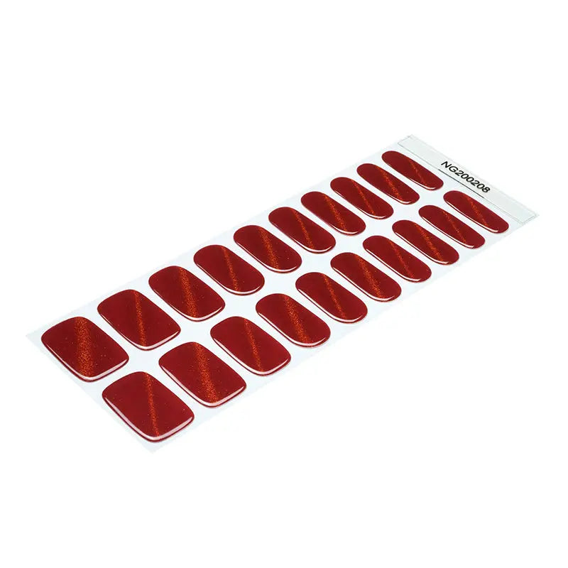 Decals For Gel Trade Red Cat Eye Manicure — Semi-Cured Gel Nail Wraps