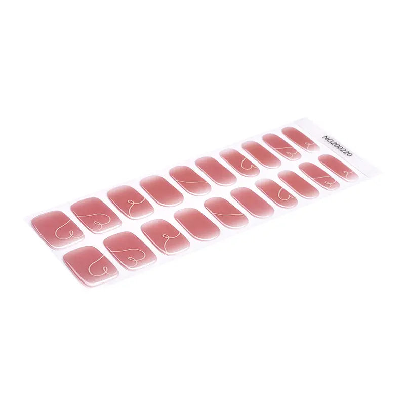 Stickers Designer Logo Dancing Heart Manicure — Semi-Cured Gel Nail Wraps