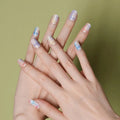 Stickers For Gel Bulk Gingham Sparkles — Semi-Cured Gel Nail Wraps