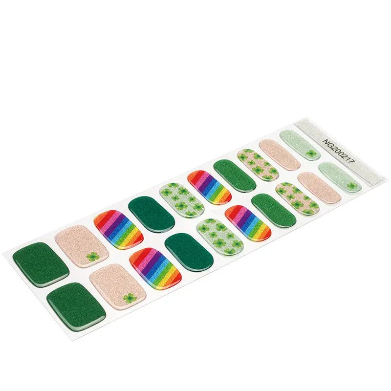 Stickers For Gel Polish Four-Leaf Clover Manicure — Semi-Cured Gel Nail Wraps