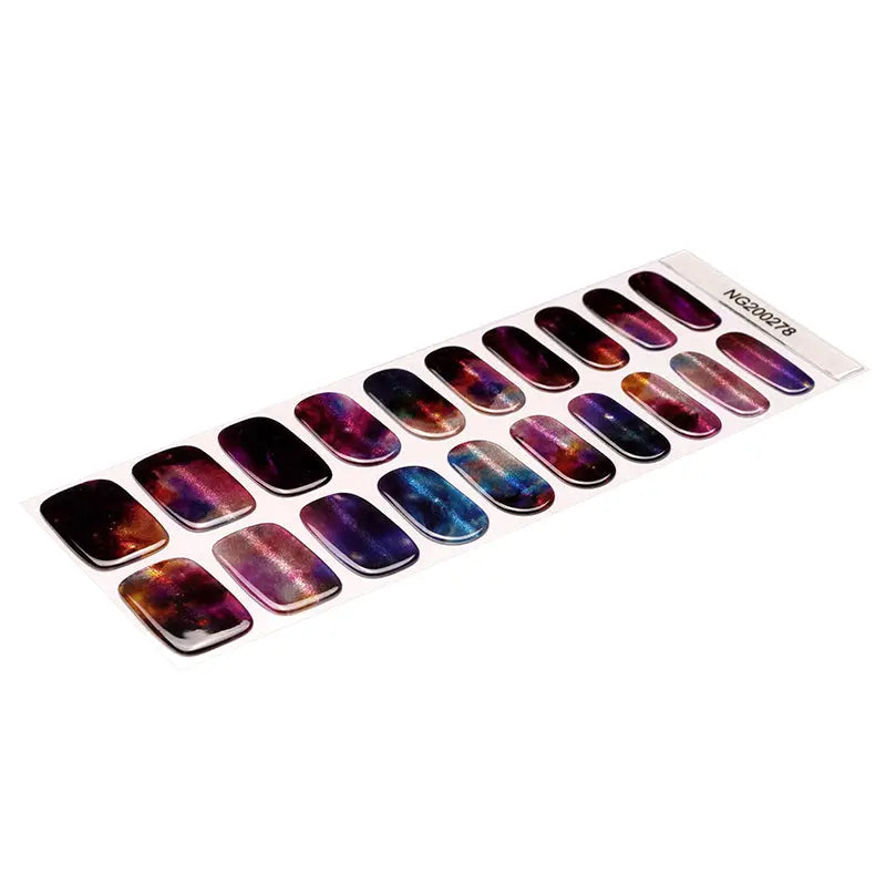 Stickers Semi-Transparent Cat-Eye Nailsviolet Nebula Dreams Art Wraps — Semi-Cured Gel Nail Wraps