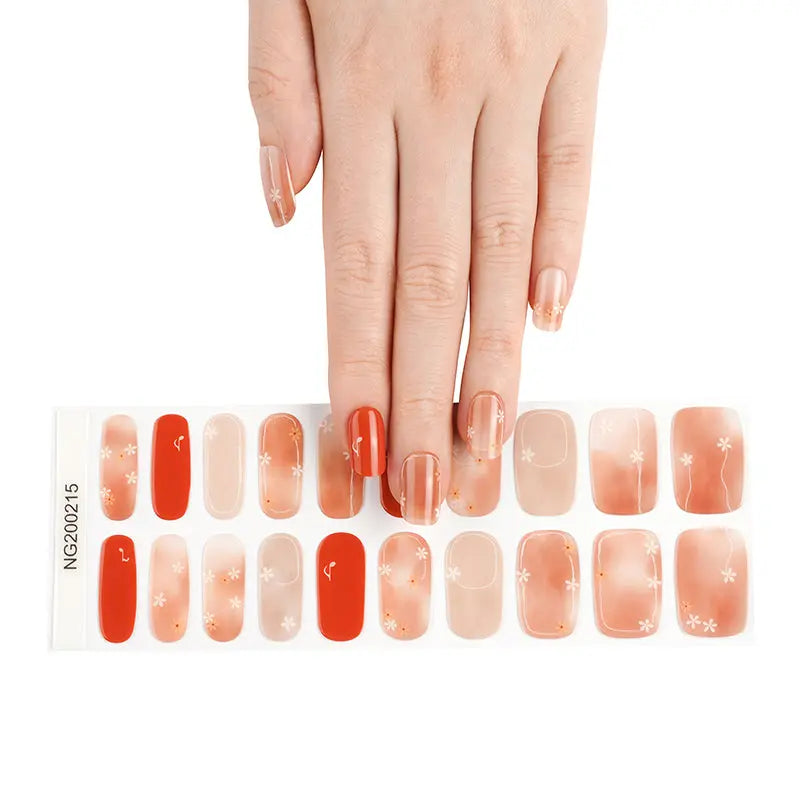 Stickers With Uv Light Singing Flower — Semi-Cured Gel Nail Wraps