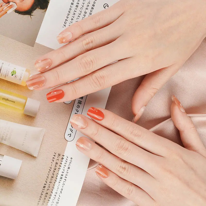 Stickers With Uv Light Singing Flower — Semi-Cured Gel Nail Wraps
