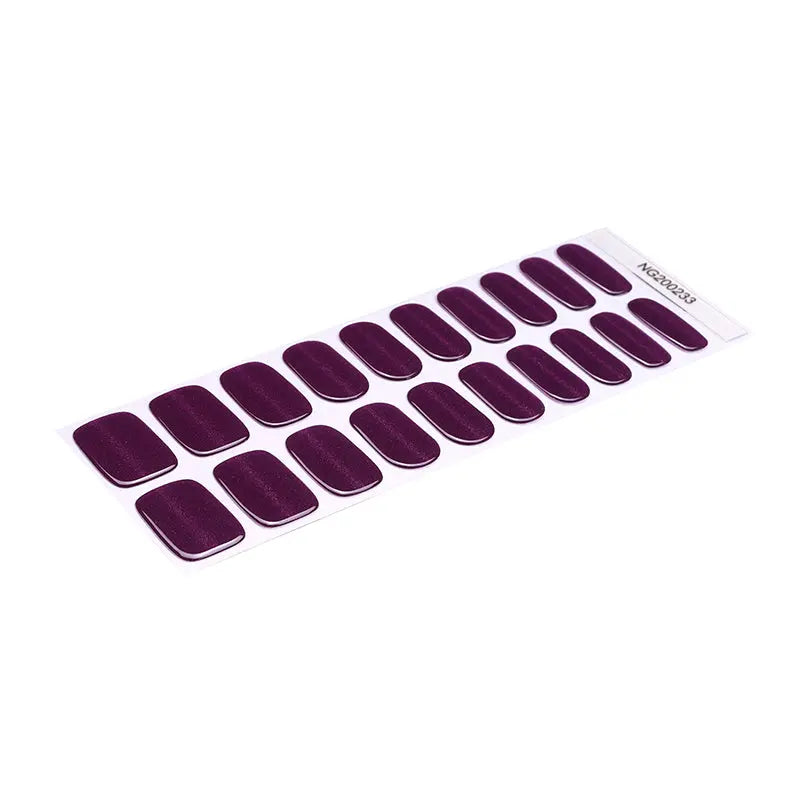 Strips Gel Deep Purple Cat Eye Manicure — Semi-Cured Gel Nail Wraps