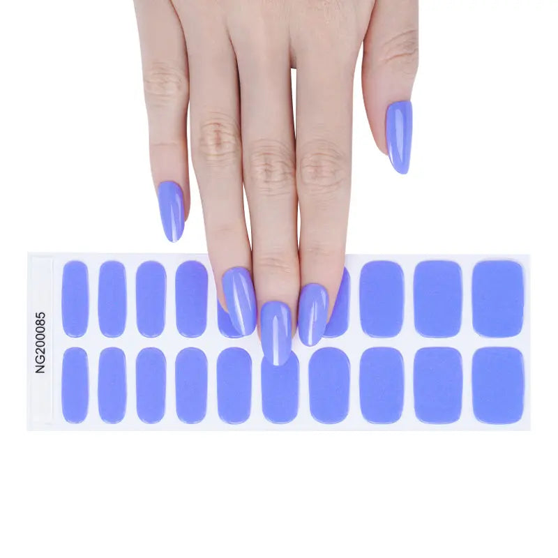 Blue Fluorescent Nails — Semi-Cured Gel Nail Wraps