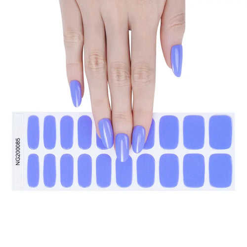 Blue Fluorescent Nails — Semi-Cured Gel Nail Wraps