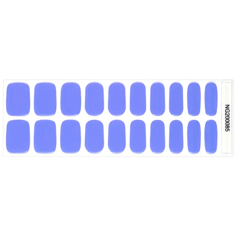 Blue Fluorescent Nails — Semi-Cured Gel Nail Wraps