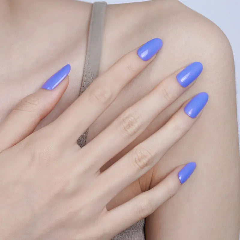 Blue Fluorescent Nails — Semi-Cured Gel Nail Wraps