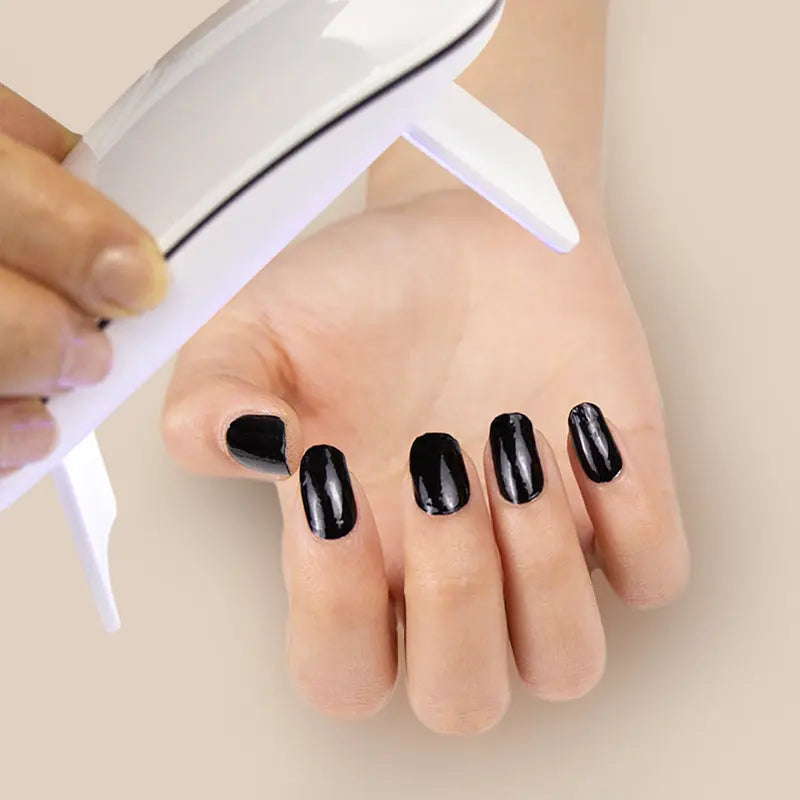 Solid Night Black — Semi-Cured Gel Nail Wraps