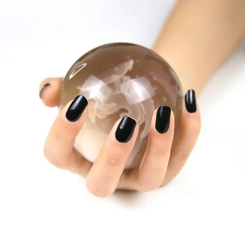 Solid Night Black — Semi-Cured Gel Nail Wraps