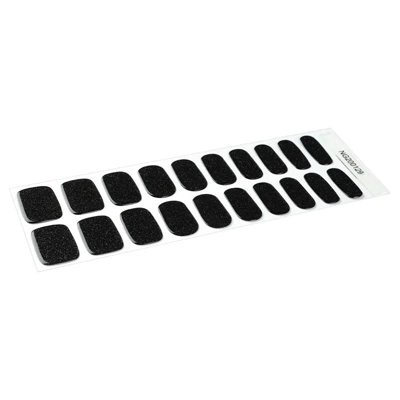 Glitter Black — Semi-Cured Gel Nail Wraps