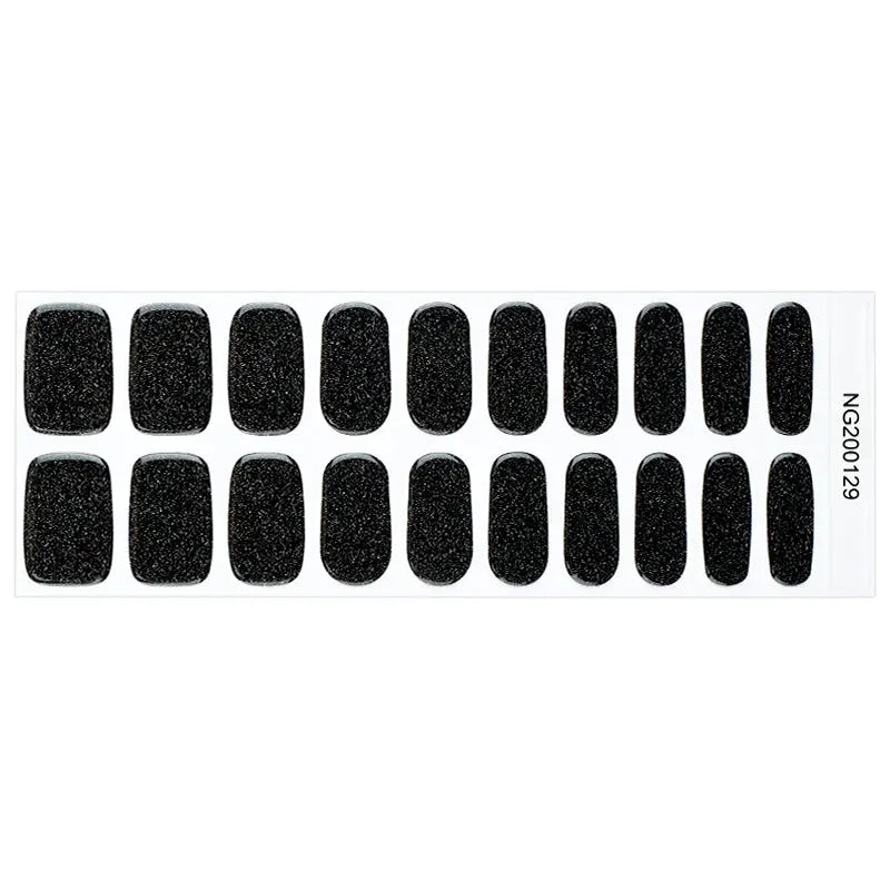 Glitter Black — Semi-Cured Gel Nail Wraps