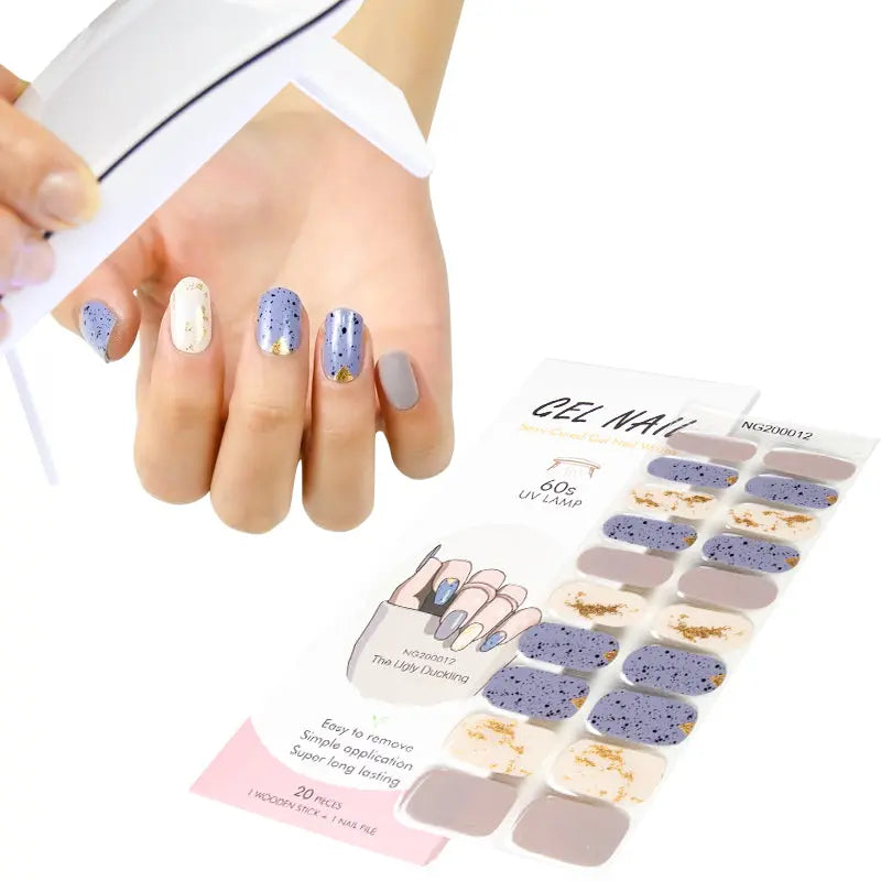 Blue Gold 104 — Semi-Cured Gel Nail Wraps