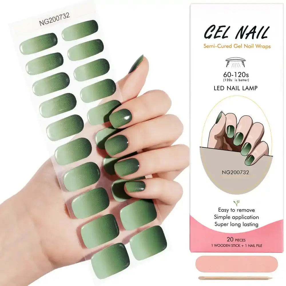 Ombre Greem — Semi-Cured Gel Nail Wraps