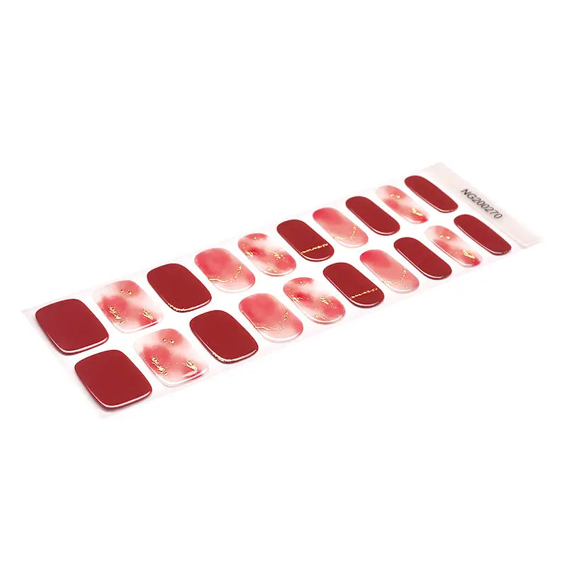 Red Halo Gel Sticker Best — Semi-Cured Gel Nail Wraps