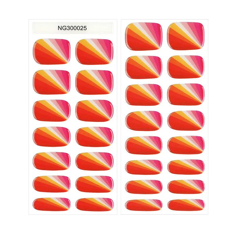Refraction Citrus Color Pink Magenta Strips — Semi-Cured Gel Nail Wraps