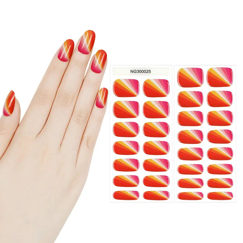 Refraction Citrus Color Pink Magenta Strips — Semi-Cured Gel Nail Wraps