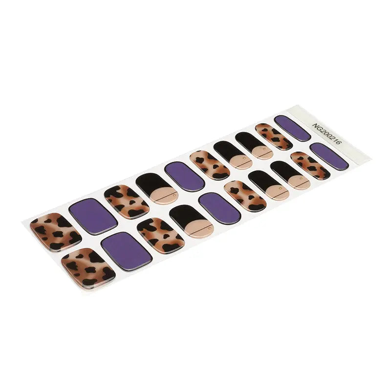 Stickers Leopard Purple — Semi-Cured Gel Nail Wraps
