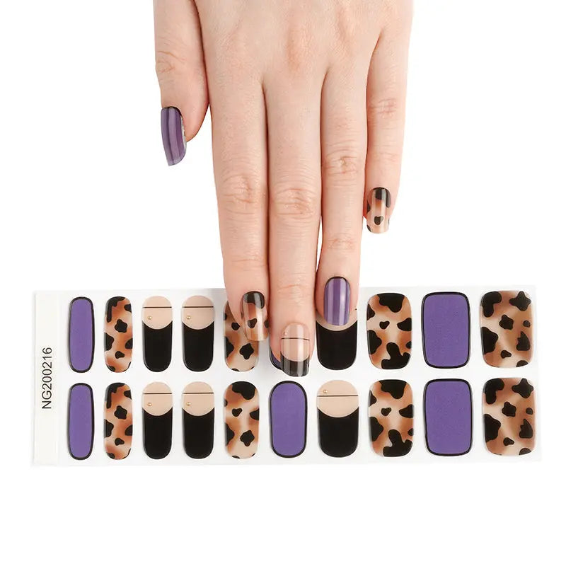 Stickers Leopard Purple — Semi-Cured Gel Nail Wraps