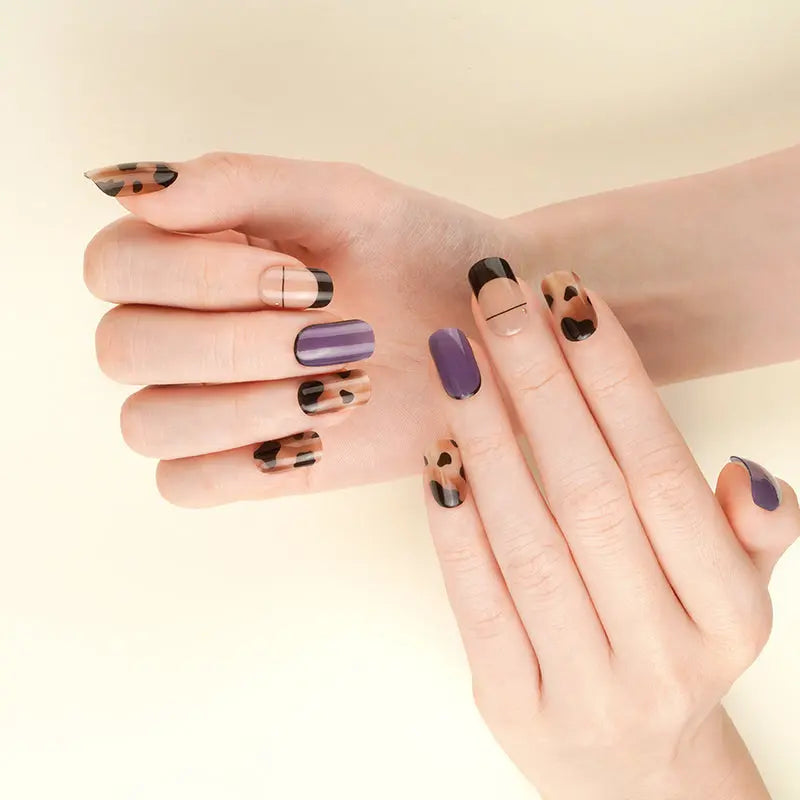 Stickers Leopard Purple — Semi-Cured Gel Nail Wraps