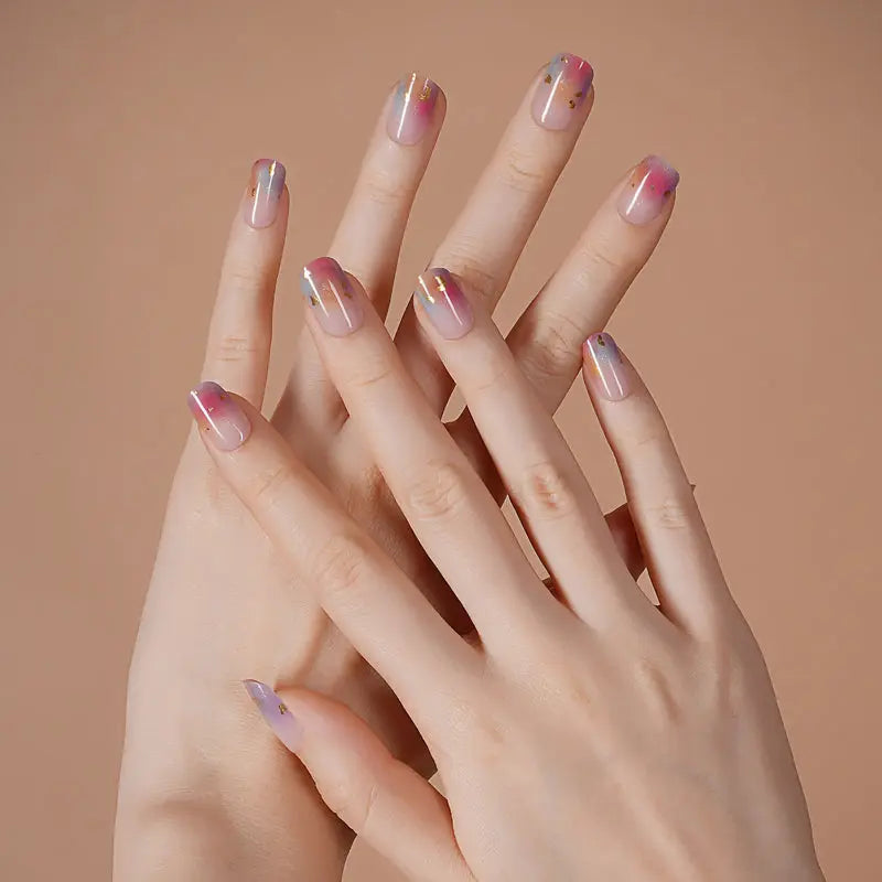 Semi Cured Stickers Contract Manufacturing Gold Powder Art — Semi-Cured Gel Nail Wraps