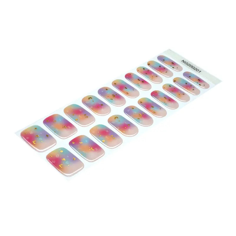 Semi Cured Stickers Contract Manufacturing Gold Powder Art — Semi-Cured Gel Nail Wraps