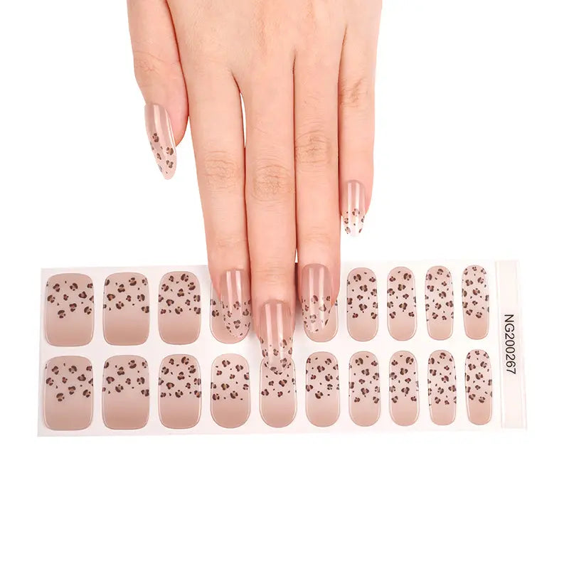 Semi Cured Leopard Print Gradient Manicure — Semi-Cured Gel Nail Wraps