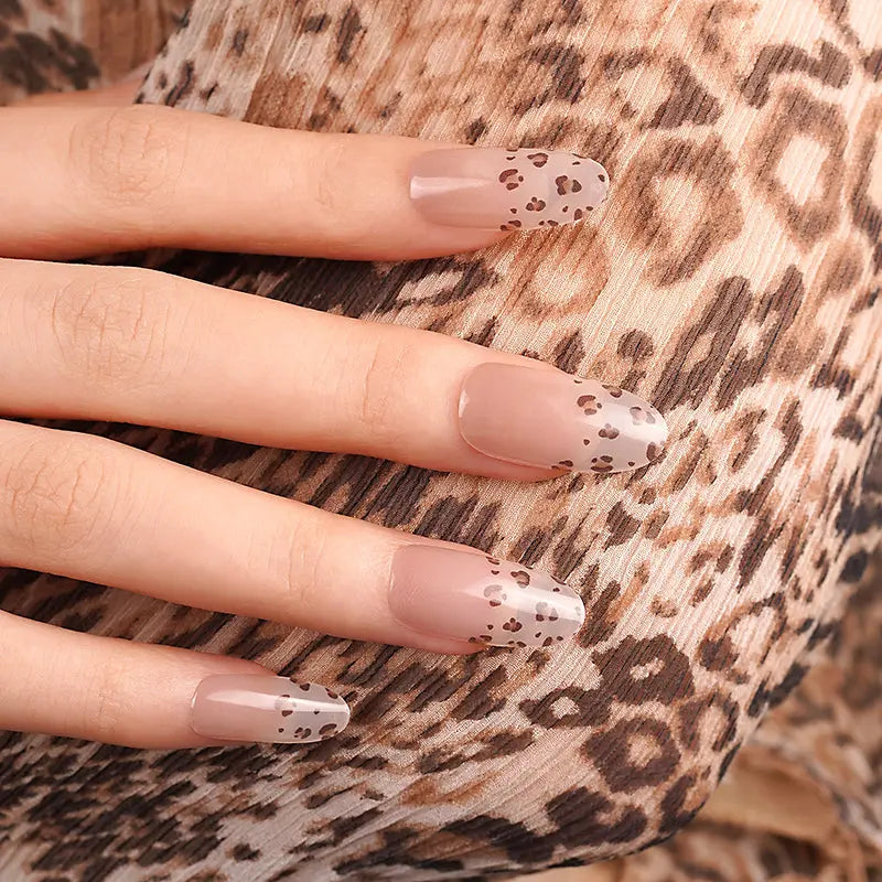 Semi Cured Leopard Print Gradient Manicure — Semi-Cured Gel Nail Wraps