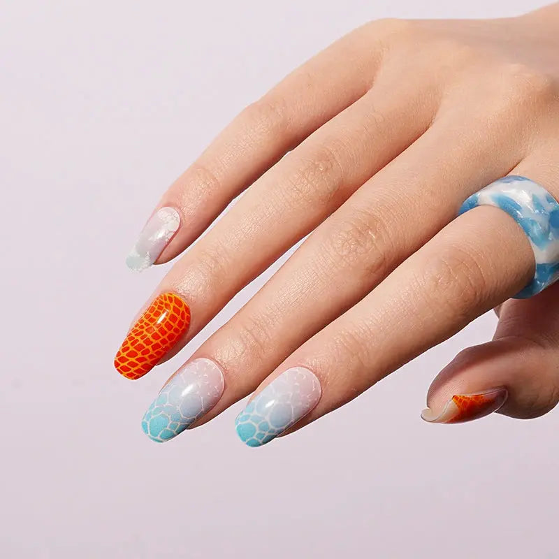 Starfish & Ocean Gel Stickers Designs Summer — Semi-Cured Gel Nail Wraps