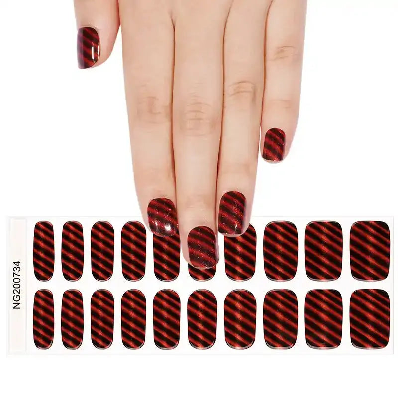 Striped Pattern — Semi-Cured Gel Nail Wraps