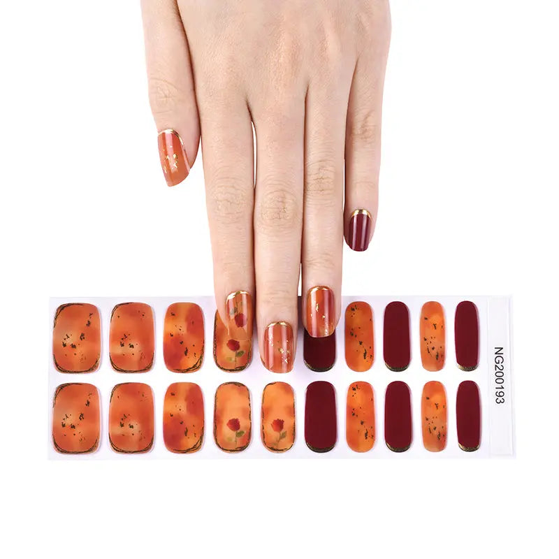 Uv Light Stickers Bulk Orderrose Art — Semi-Cured Gel Nail Wraps