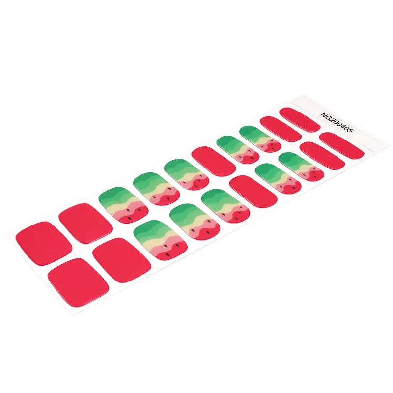 Watermelon Art Design Matte — Semi-Cured Gel Nail Wraps