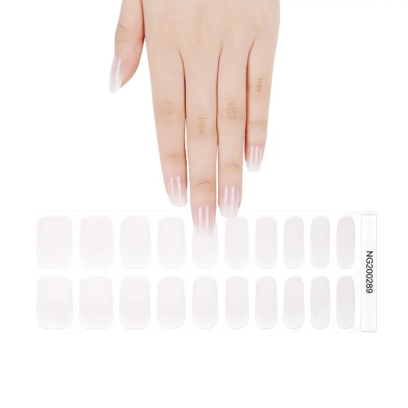 & Ombre White Transparent Gel Stickers — Semi-Cured Gel Nail Wraps