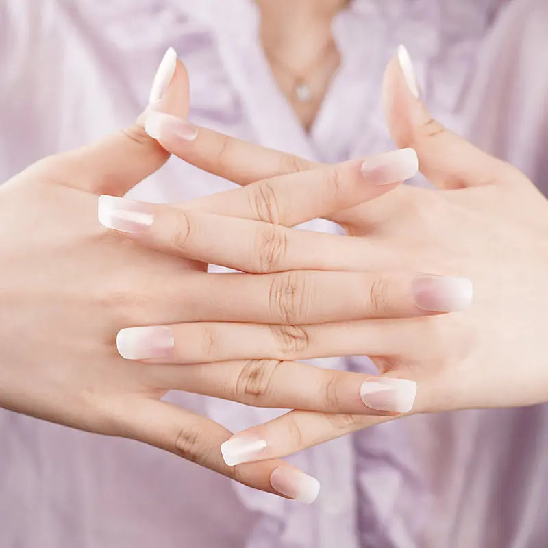 & Ombre White Transparent Gel Stickers — Semi-Cured Gel Nail Wraps