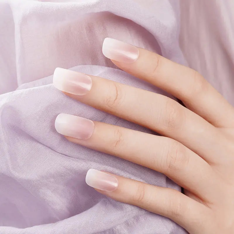 & Ombre White Transparent Gel Stickers — Semi-Cured Gel Nail Wraps