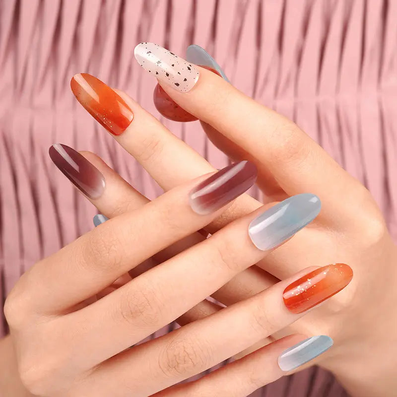 & Color Gradient Stickers — Semi-Cured Gel Nail Wraps