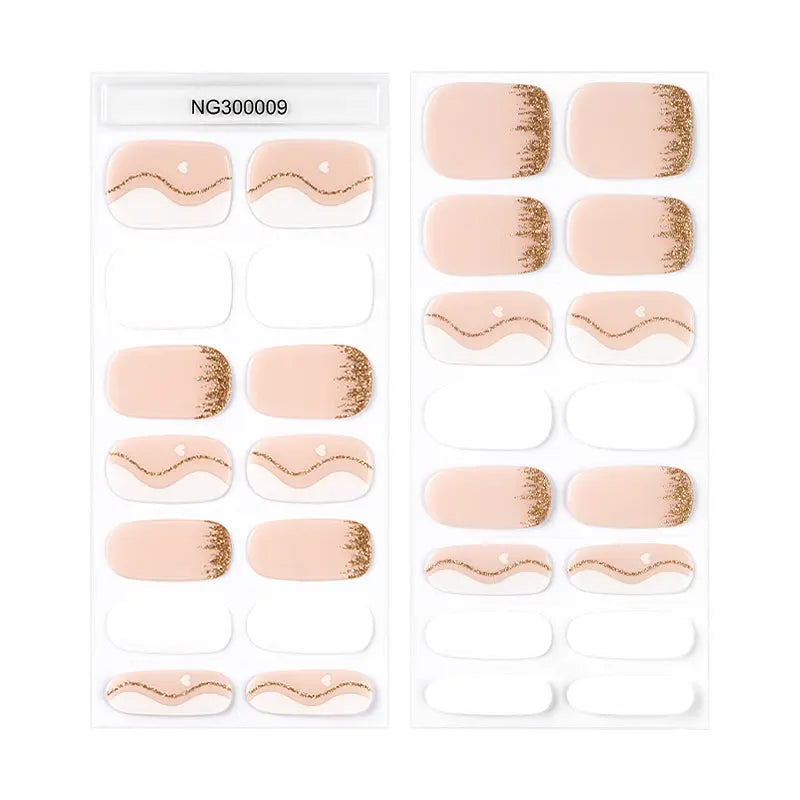 Gel Sticker Flowing Heart — Semi-Cured Gel Nail Wraps