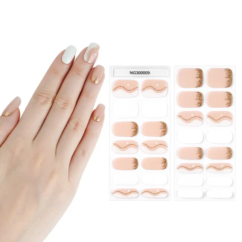 Gel Sticker Flowing Heart — Semi-Cured Gel Nail Wraps