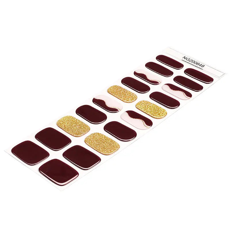 Customizable Abstract Glitter Gel Stickers For Brands & — Semi-Cured Gel Nail Wraps