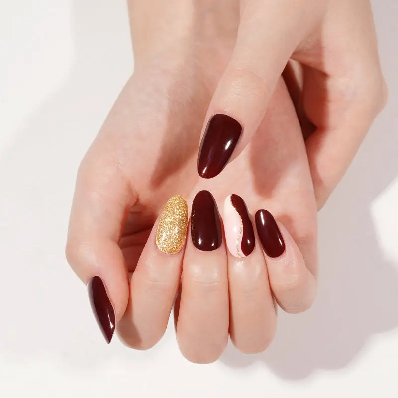 Customizable Abstract Glitter Gel Stickers For Brands & — Semi-Cured Gel Nail Wraps