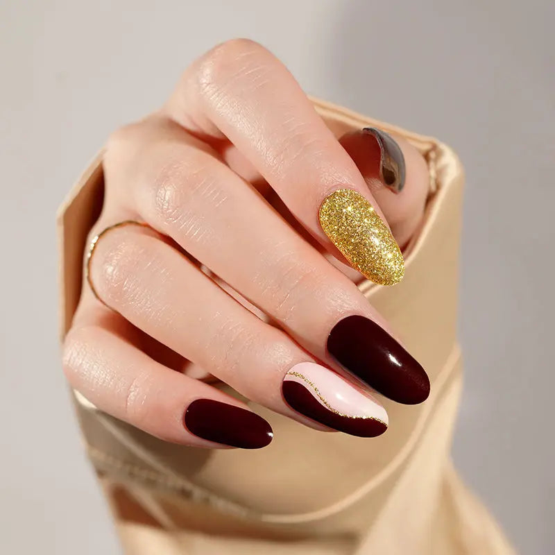 Customizable Abstract Glitter Gel Stickers For Brands & — Semi-Cured Gel Nail Wraps
