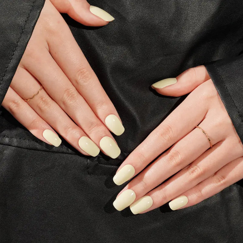 Customizable Apricot Gel Stickers Solid For Brands — Semi-Cured Gel Nail Wraps