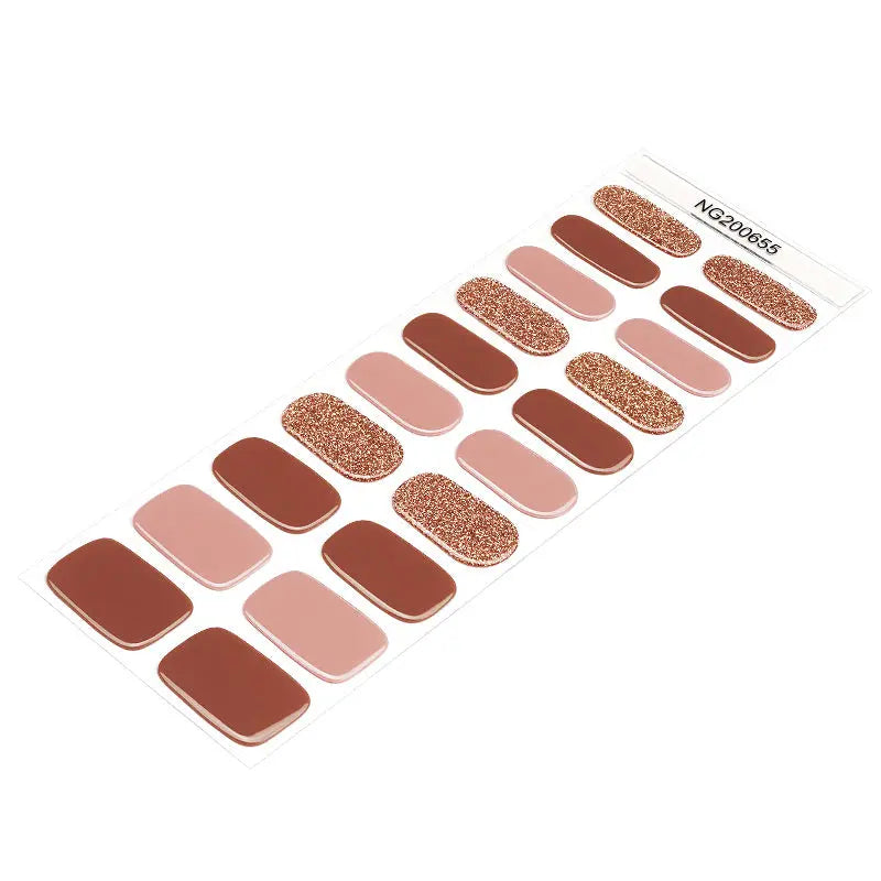 Customizable Autumn Glitter Gel Stickers Fall For Brands — Semi-Cured Gel Nail Wraps