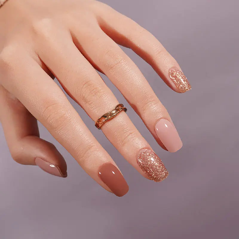 Customizable Autumn Glitter Gel Stickers Fall For Brands — Semi-Cured Gel Nail Wraps