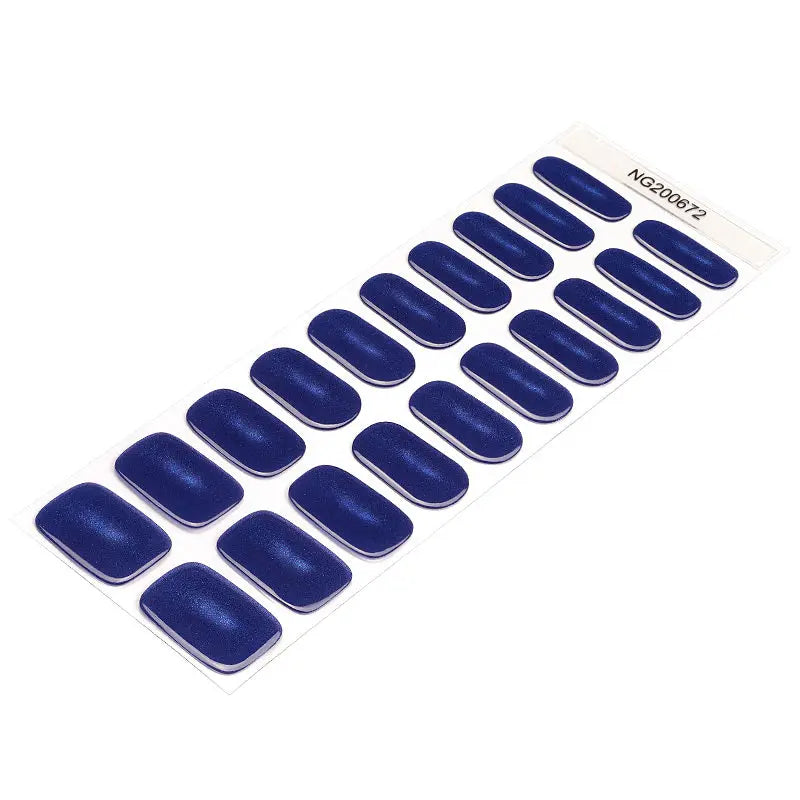 Customizable Blue Cat-eye Gel Stickers For Brands — Semi-Cured Gel Nail Wraps